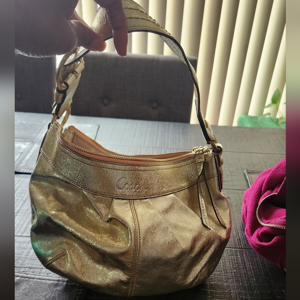 Coach Metallic Gold Hobo Bag